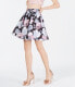 Sequin Hearts Women's Juniors Floral Print A Line Skirt Black Blush 5