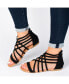 Фото #6 товара Women's Hanni Wide Width Crisscross Strappy Flat Sandals