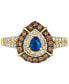 Фото #2 товара Кольцо Le Vian Blue Sapphire & Diamond Teardrop Halo