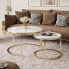 Runder Couchtisch CIRI 2in1 Gold Chrom