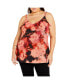 Фото #1 товара Plus Size Mischa Print Floral V Neck Ruffle Top