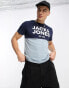 Фото #1 товара Jack & Jones colour block t-shirt in navy & pale blue