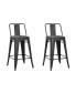 Фото #1 товара Industrial Metal Barstools with Bucket Back and 4 Legs, Set of 2