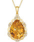 Cinnamon Citrine (7-1/2 ct. t.w.) & Nude Diamonds (1/5 ct. t.w.) 20" Pendant Necklace in 14k Gold