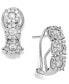 ფოტო #1 პროდუქტის Diamond (1 ct. t.w.) Cluster Flower Huggie Earrings in 14k White Gold