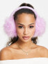 Daisy Street ear muffs in pink faux fur