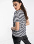 Object V-neck t-shirt in navy and white stripe Синий, XL - EU 42-44 - фото #3