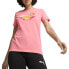 Puma Nature Inspired Logo Crew Neck Short Sleeve T-Shirt Womens Pink Casual Tops