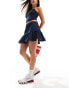 Фото #1 товара ASOS DESIGN denim tiered mini skirt in dark indigo