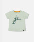 ფოტო #1 პროდუქტის Baby Boy Cotton T-Shirt With Print Mint - Infant