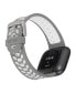 Фото #2 товара Gray and White Premium Sport Silicone Band Compatible with the Fitbit Versa and Fitbit Versa 2
