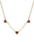 Фото #1 товара Macy's garnet Heart Cluster 18" Collar Necklace (3/4 ct. t.w.) in 14k Gold-Plated Sterling Silver