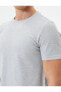 4sam10279hk 031 Gri Erkek Jersey Kısa Kollu Basic T-shirt
