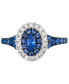 ფოტო #2 პროდუქტის Blueberry Sapphire (3/4 ct. t.w.) & Nude Diamond (1/4 ct. t.w.) Halo Ring in 14k White Gold