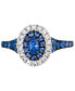 Blueberry Sapphire (3/4 ct. t.w.) & Nude Diamond (1/4 ct. t.w.) Halo Ring in 14k White Gold