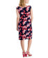 Фото #2 товара Petite Printed Side-Gathered Sheath Dress