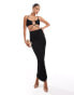 Фото #4 товара ASOS DESIGN textured ruffle cut out cami maxi dress in black