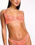 ASOS DESIGN Cate lace underwired bra in neon peach