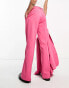 Фото #2 товара ASOS DESIGN flare suit trousers in hot pink