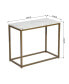 Фото #5 товара Rectangular Wood Side Table with Marble Top