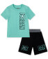 Фото #1 товара Little Boys Rise Graphic T-Shirt & French Terry Shorts, 2 Piece Set