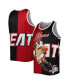 Фото #1 товара Men's Dwyane Wade Black and Red Miami Heat Sublimated Player Tank Top