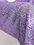 Фото #3 товара ASOS DESIGN Petite straight sequin ankle grazer trousers in purple