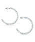 ფოტო #3 პროდუქტის Silver-Tone Medium Crystal C-Hoop Earrings, 1.5"