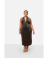 ფოტო #1 პროდუქტის Plus Size Nala Snake Halter Ring Cut Out Midi Slip Dress