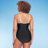 Фото #4 товара Women's Crepe U-Wire One Piece Swimsuit - Shade & Shore Black XL