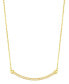 Gold Adjustable Faux Cultivated Pearl Curved Bar Necklace