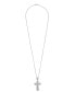 ფოტო #3 პროდუქტის Men's Cross 22" Pendant Necklace (1 ct. t.w.) in 14k Gold-Plated Sterling Silver Or Sterling Silver