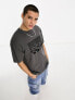 Calvin Klein Jeans graphic oversized t-shirt in grey - exclusive to ASOS