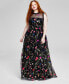 ფოტო #1 პროდუქტის Trendy Plus Size Ruffle-Trim Embroidered Gown, Created for Macy's