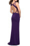 Фото #2 товара La Femme 161493 Women's Geometric Cutout Jersey Gown V-Neck Plum Sz. 8