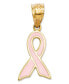 ფოტო #1 პროდუქტის 14k Gold Charm, Pink Awareness Ribbon Charm
