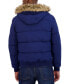 Фото #2 товара Men's Zip-Front Bomber Jacket with Faux Fur Hood