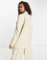 Vero Moda tailored leather look suit blazer in cream