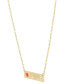 ფოტო #3 პროდუქტის Red Enamel Heart & Cut-Out LOVE Bar Pendant Necklace in 14k Gold, 17" + 1" extender