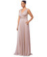 ფოტო #6 პროდუქტის Women's Metallic V-Neck Sleeveless Gown