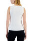 ფოტო #2 პროდუქტის Women's Ribbed Illusion-Stripe Sleeveless Crewneck Sweater