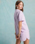 Miss Selfridge short sleeve resort shirt in lilac gingham co ord