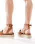 Truffle Collection wide fit flatform espadrille in tan