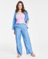 Women's High-Rise Chambray Wide-Leg Pants, Created for Macy's