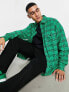 Фото #4 товара ASOS DESIGN extreme oversized shirt in bright green check