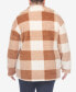 ფოტო #2 პროდუქტის Plus Size Plaid Shacket Jacket