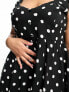 Фото #5 товара ASOS DESIGN Curve viscose bust detail mini tea dress with buttons in mono spot