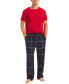 Фото #1 товара Men's Plaid Pajama Pants & Solid Pajama T-Shirt Set