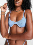 4th & Reckless Poynton underwire crinkle bikini top in blue