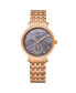 ფოტო #1 პროდუქტის Ladies Quartz Small-second Watch Pink Gold Tone Stainless Steel Bracelet, Black Mother-of-Pearl Dial